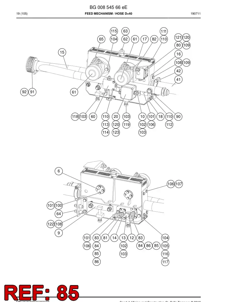 BG00954640a BG 009 546 40a Sleeve - Sandvik Technical Drawing