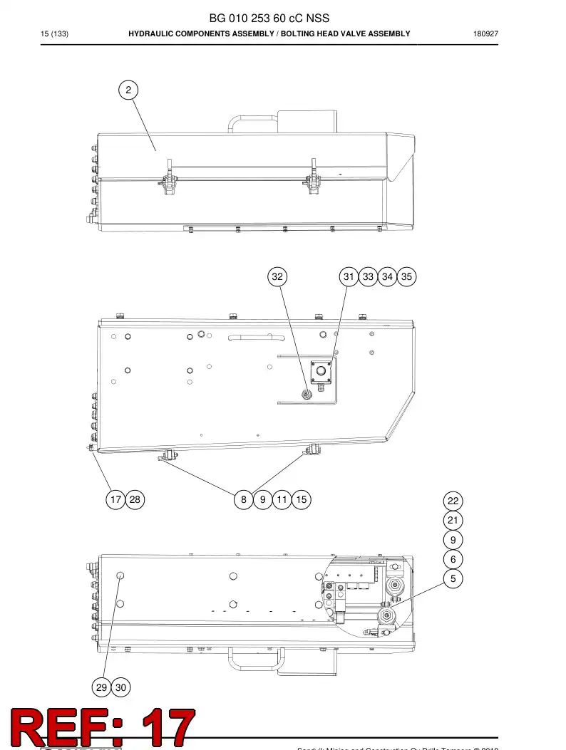 BG00954770a BG 009 547 70a Clamp, Hose - Sandvik Technical Drawing