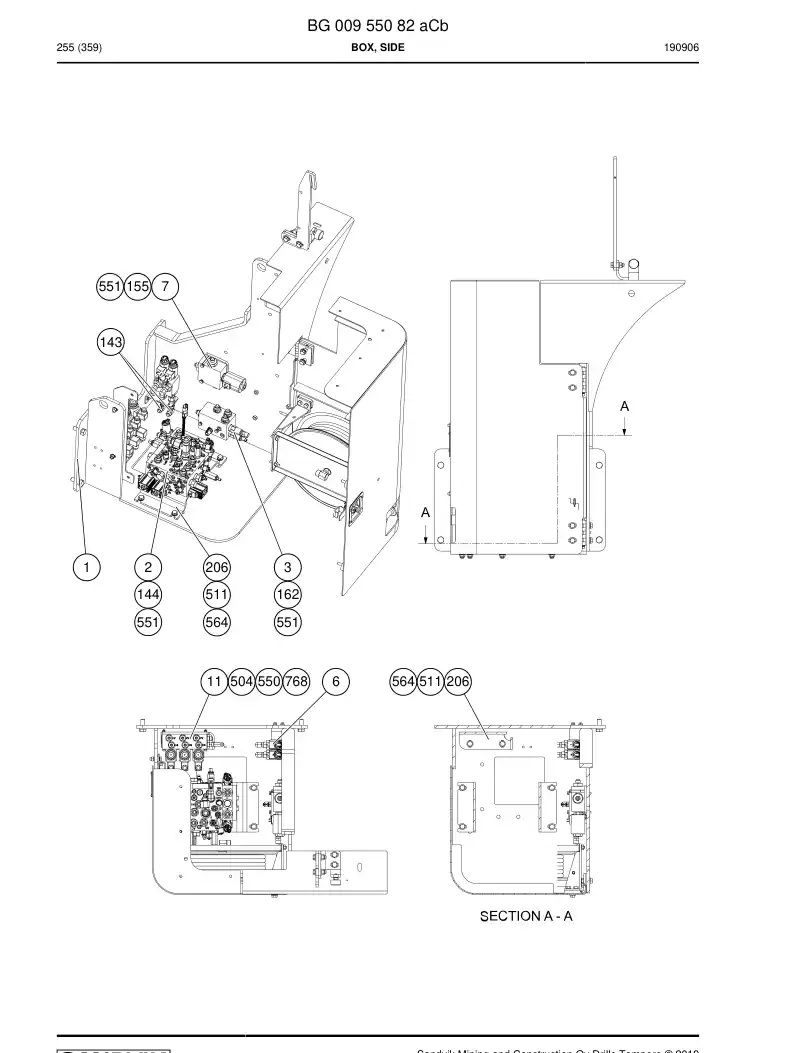 BG00955082a BG 009 550 82a Box, Side - Sandvik Technical Drawing