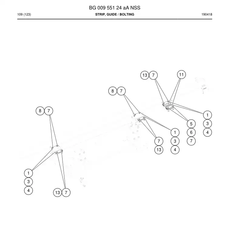 BG00955124a BG 009 551 24a Strip, Guide - Sandvik Technical Drawing