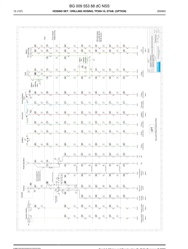 BG00955388d BG 009 553 88d Hosing Set - Sandvik Technical Drawing