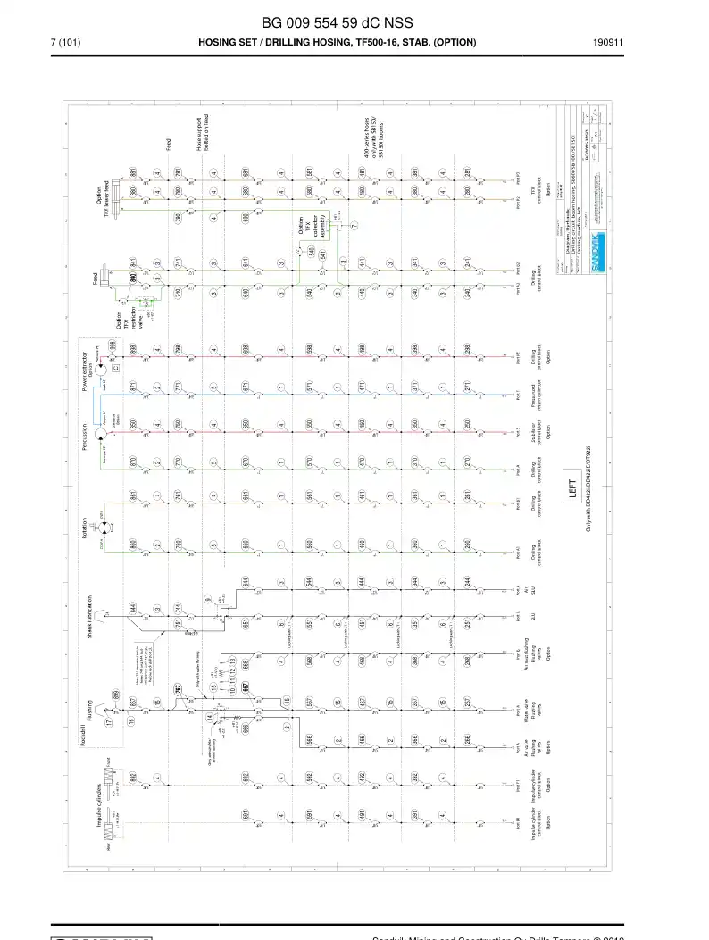 BG00955459d BG 009 554 59d Hosing Set - Sandvik Technical Drawing