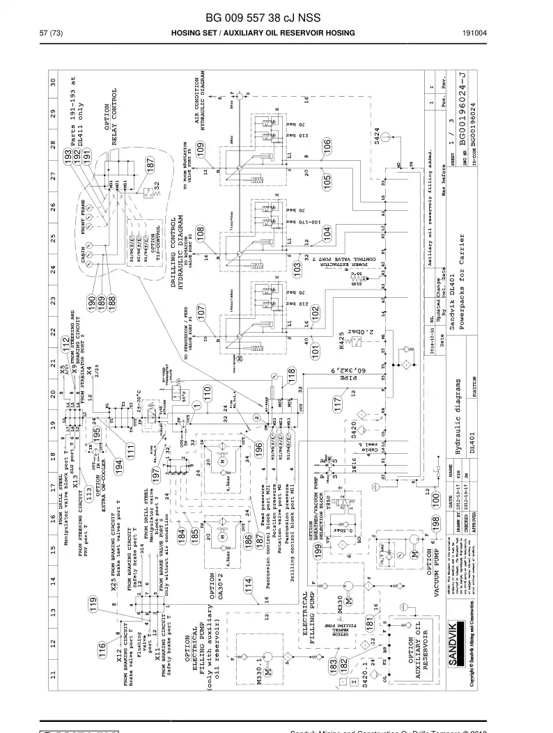 BG00955738c BG 009 557 38c Hosing Set - Sandvik Technical Drawing