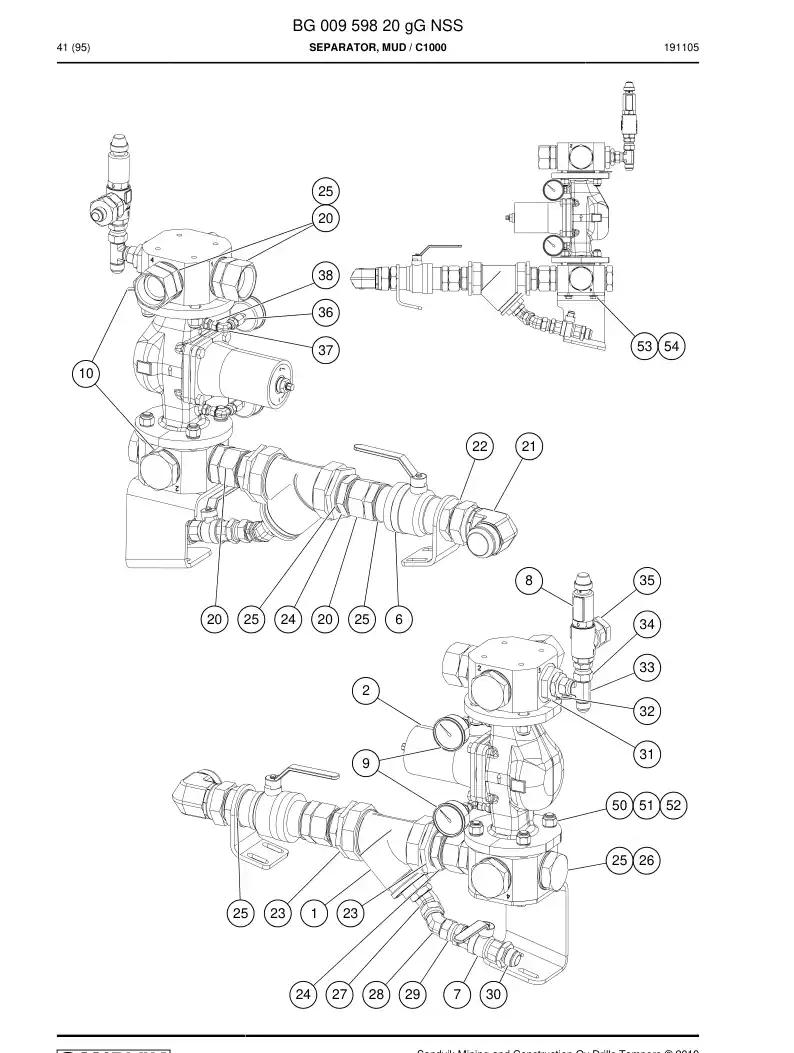 BG00959820g BG 009 598 20g Separator, Mud - Sandvik Technical Drawing
