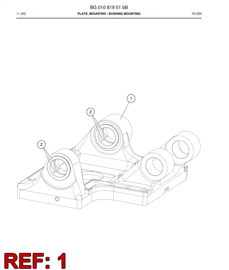 BG00961197b BG 009 611 97b Plate, Mounting - Sandvik Technical Drawing