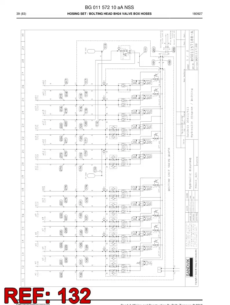 BG00961319b BG 009 613 19b Hose Assembly, Hydraulic - Sandvik Technical Drawing