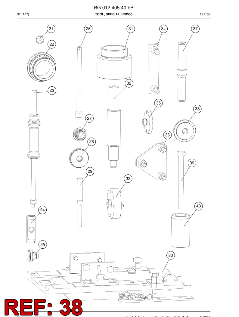 BG00961320a BG 009 613 20a Punch - Sandvik Technical Drawing