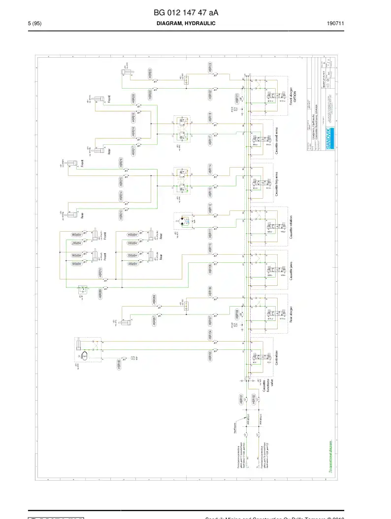 BG00961321b BG 009 613 21b Hose Assembly, Hydraulic - Sandvik Technical Drawing