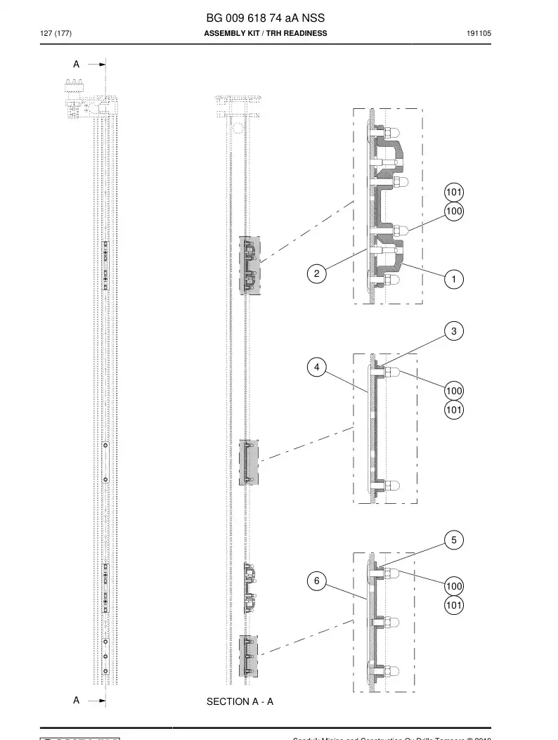 BG00961874a BG 009 618 74a Assembly kit - Sandvik Technical Drawing