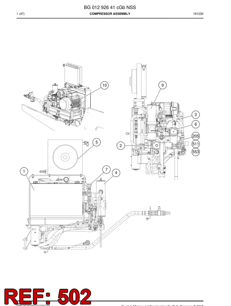 BG00963176a BG 009 631 76a Harness, Wiring - Sandvik Technical Drawing