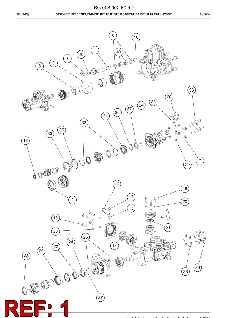 BG00963337a BG 009 633 37a Seal Kit - Sandvik Technical Drawing