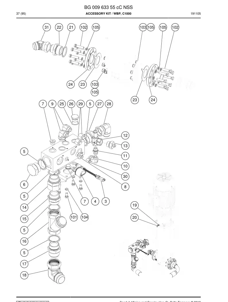 BG00963355c BG 009 633 55c Accessory Kit - Sandvik Technical Drawing