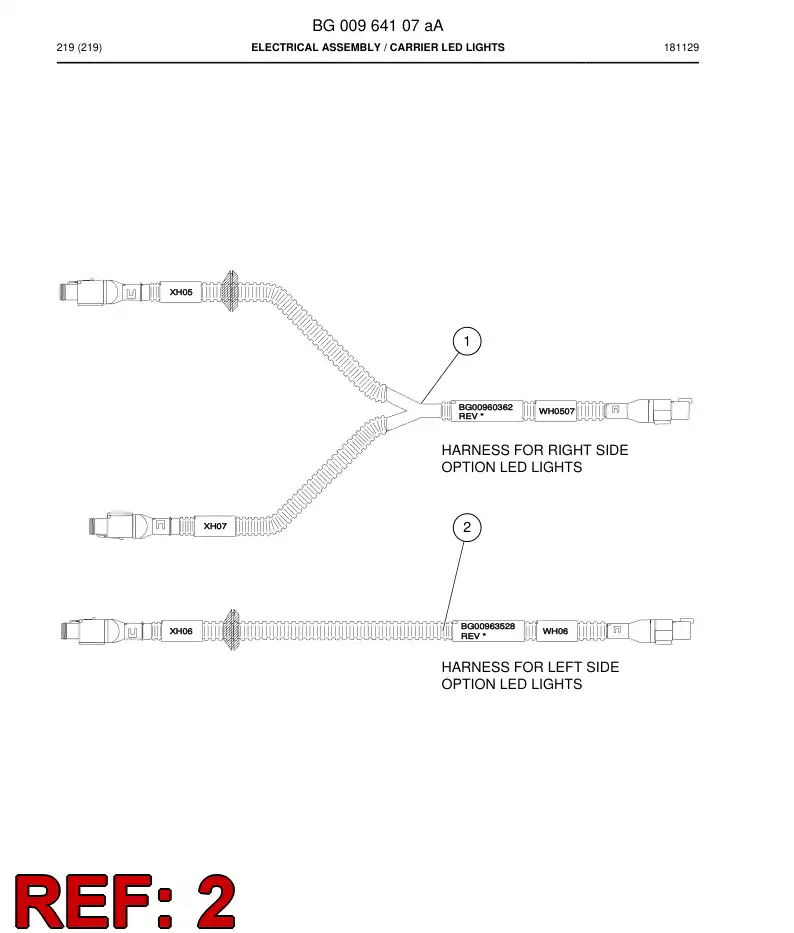 BG00963528a BG 009 635 28a Harness, Wiring - Sandvik Technical Drawing