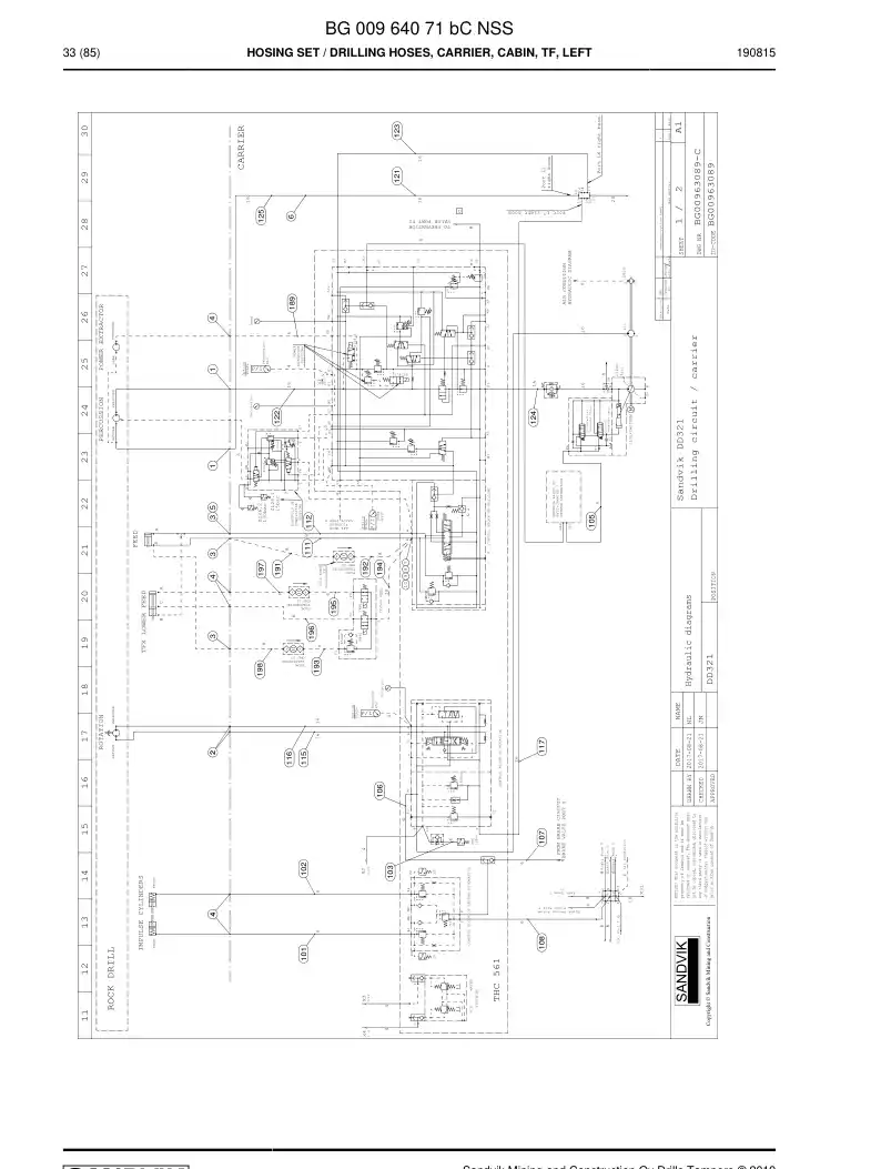 BG00964071b BG 009 640 71b Hosing Set - Sandvik Technical Drawing