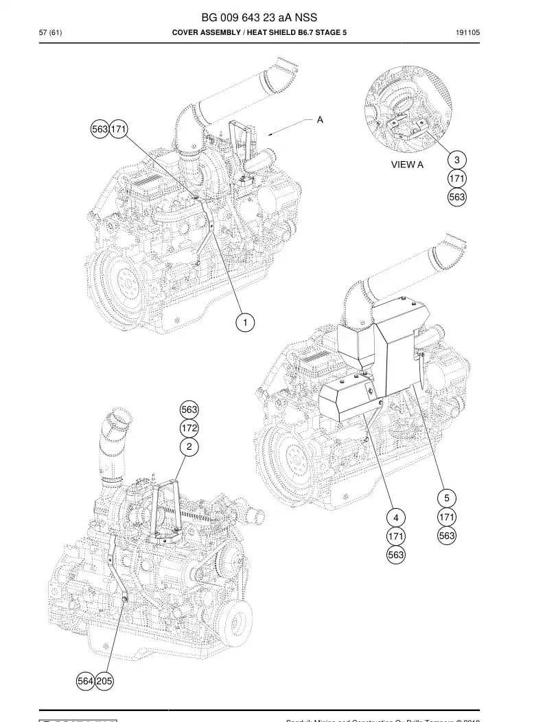 BG00964323a BG 009 643 23a Cover Assembly - Sandvik Technical Drawing