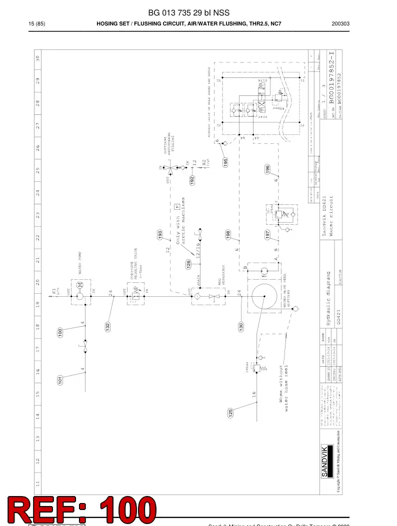 BG00964368b BG 009 643 68b Hose Assembly, Hydraulic - Sandvik Technical Drawing