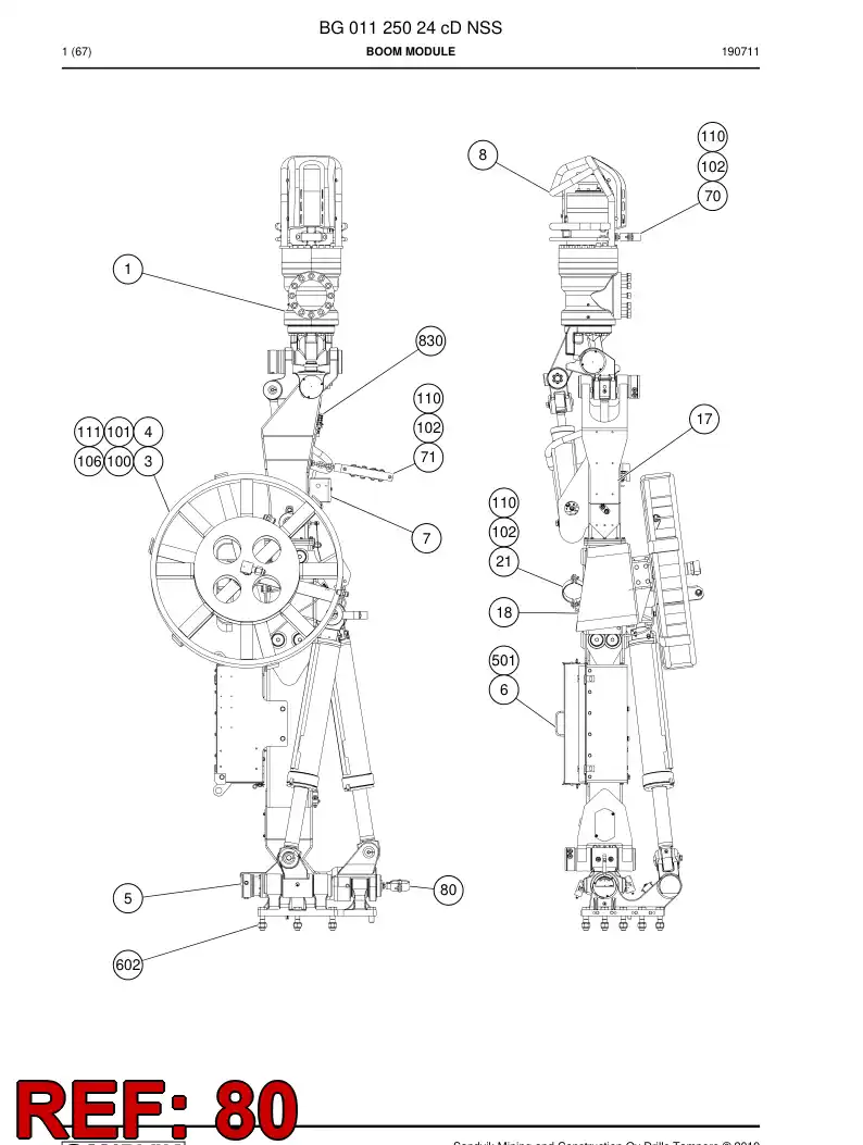 BG00964379a BG 009 643 79a BRACKET - Sandvik Technical Drawing