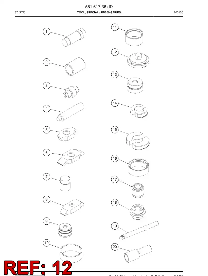 BG00964744b BG 009 647 44b Key - Sandvik Technical Drawing