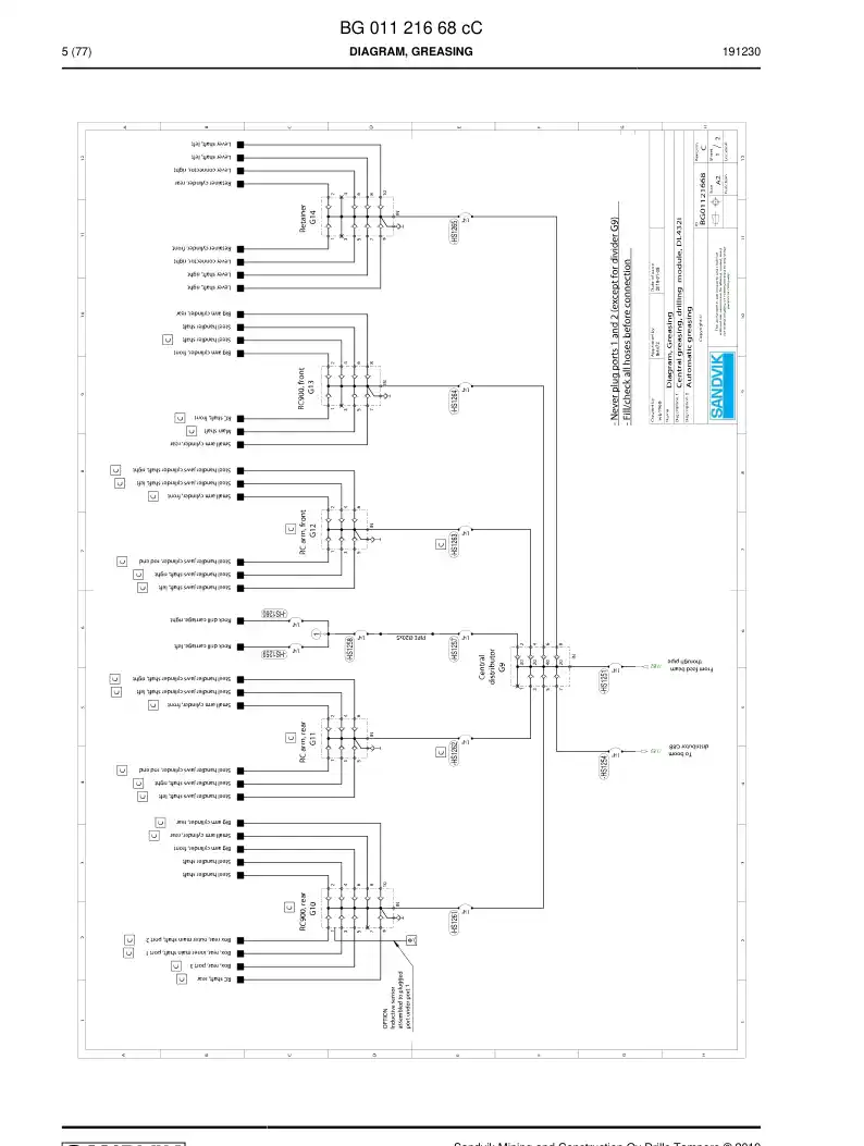 BG00964948b BG 009 649 48b Hose Assembly, Hydraulic - Sandvik Technical Drawing