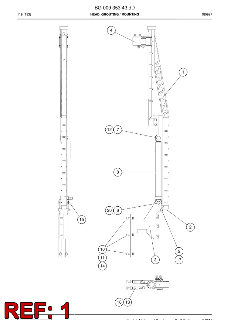 BG00965204a BG 009 652 04a Pipe, Guide - Sandvik Technical Drawing