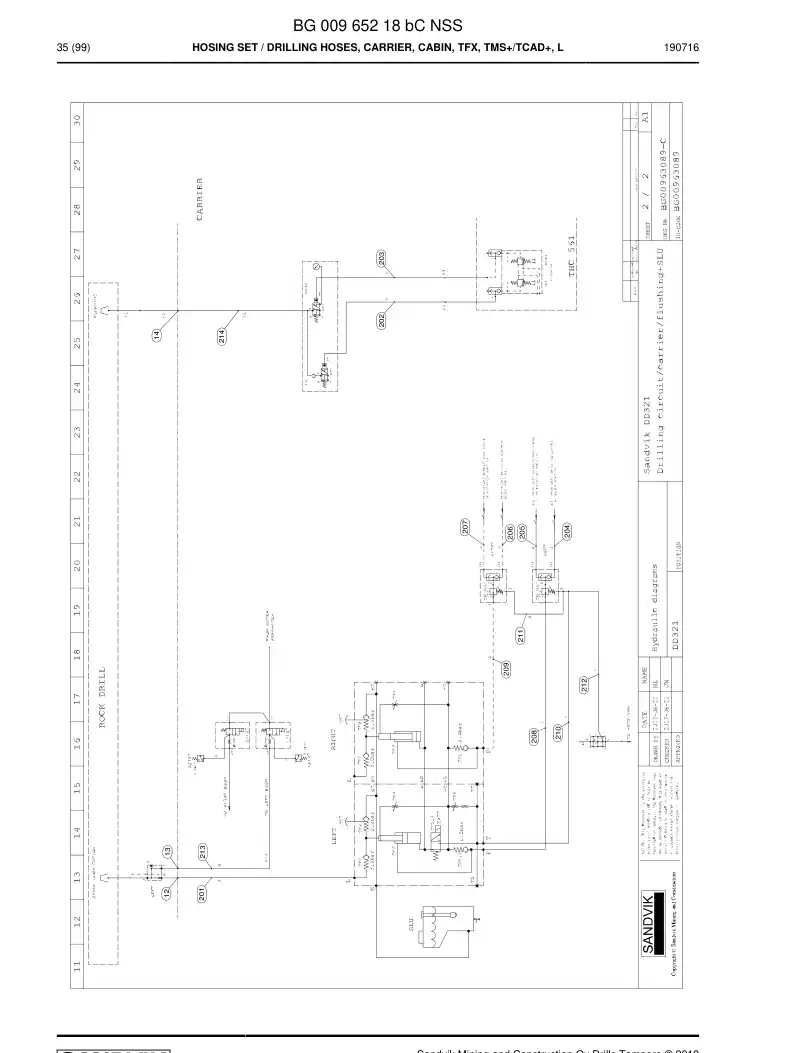 BG00965218b BG 009 652 18b Hosing Set - Sandvik Technical Drawing