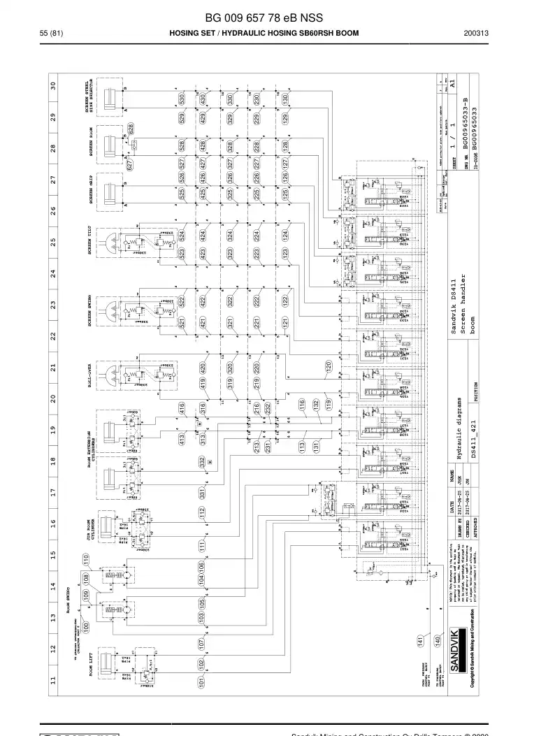 BG00965778e BG 009 657 78e Hosing Set - Sandvik Technical Drawing