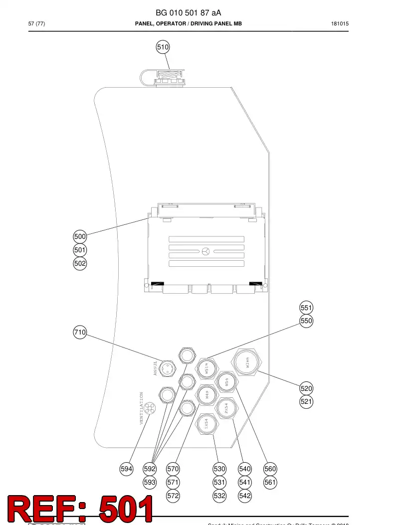 BG00965924a BG 009 659 24a Wiring Harness Assembly - Sandvik Technical Drawing