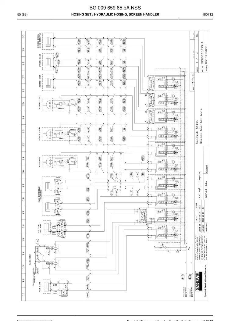BG00965965b BG 009 659 65b Hosing Set - Sandvik Technical Drawing