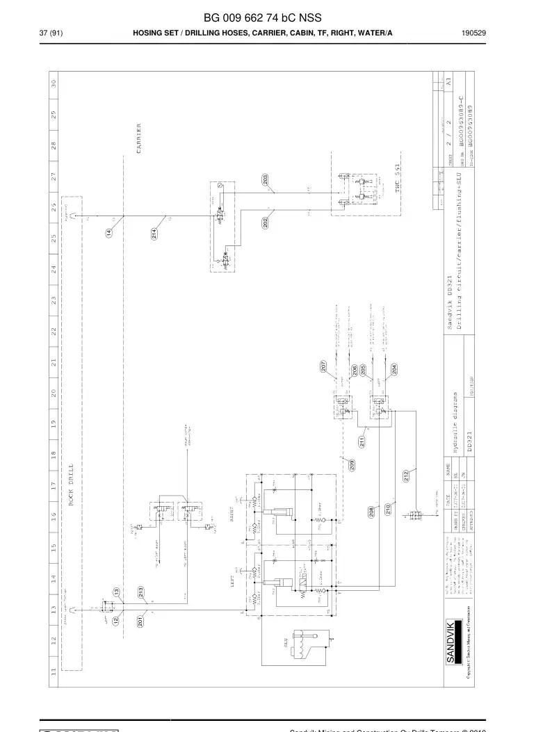 BG00966274b BG 009 662 74b Hosing Set - Sandvik Technical Drawing