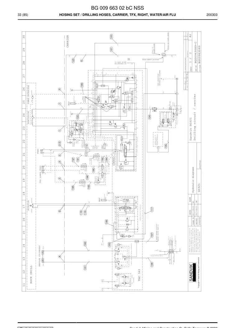 BG00966302b BG 009 663 02b Hosing Set - Sandvik Technical Drawing