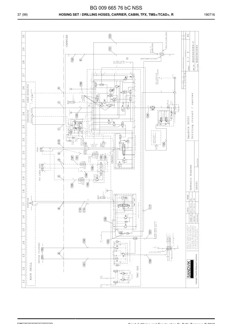 BG00966576b BG 009 665 76b Hosing Set - Sandvik Technical Drawing