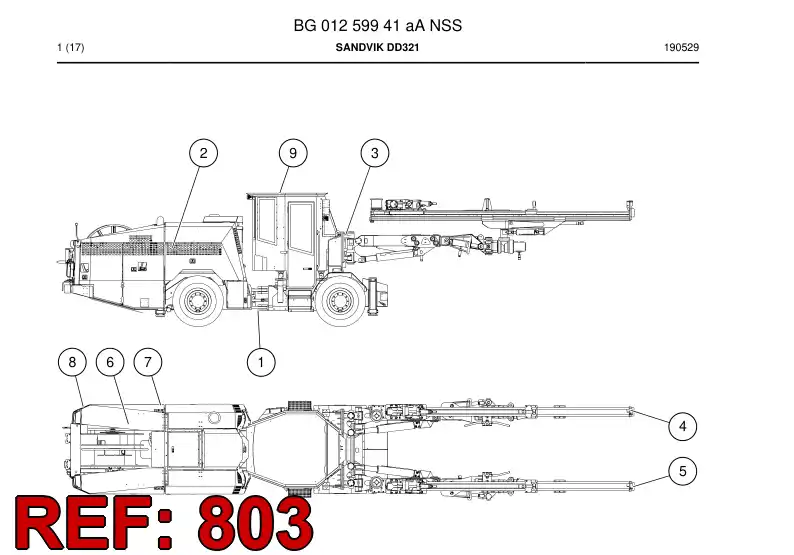 BG00966999c BG 009 669 99c Hosing Set - Sandvik Technical Drawing