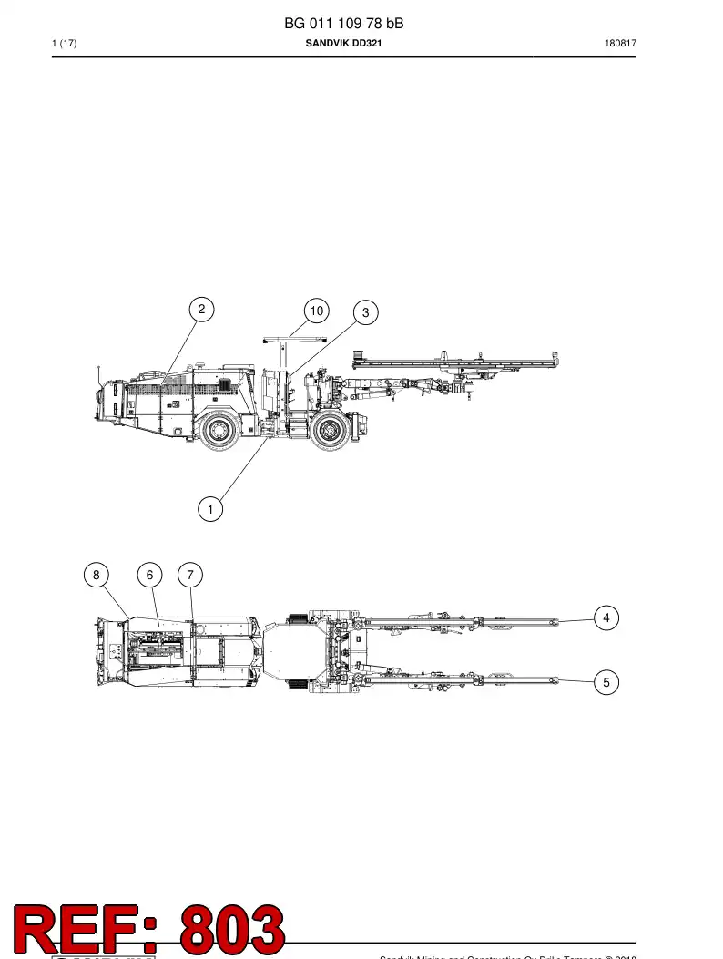 BG00967015c BG 009 670 15c Hosing Set - Sandvik Technical Drawing