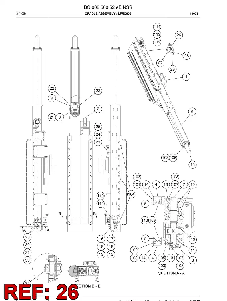 BG00967331a BG 009 673 31a Bracket - Sandvik Technical Drawing
