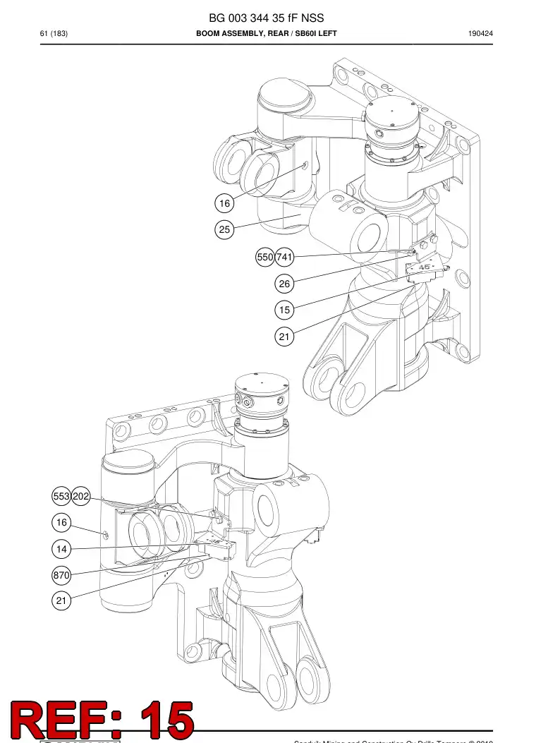 BG00968867a BG 009 688 67a Bracket - Sandvik Technical Drawing