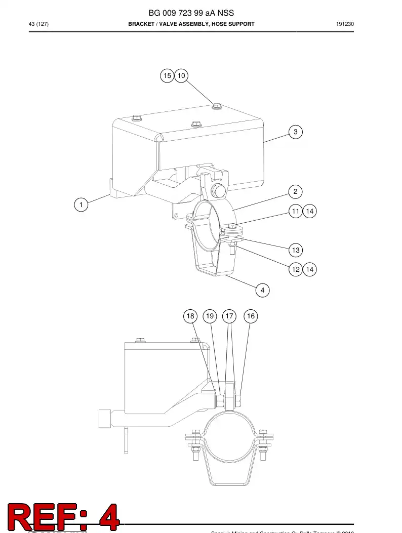 BG00970056a BG 009 700 56a Plate - Sandvik Technical Drawing