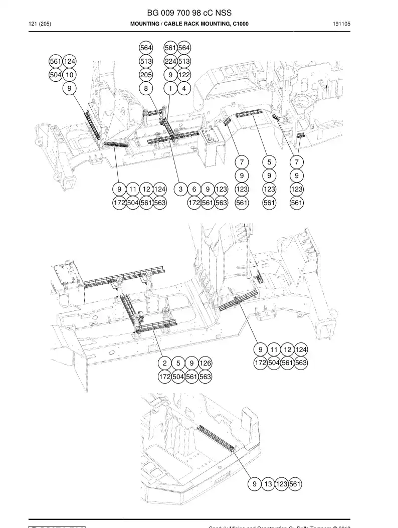 BG00970098c BG 009 700 98c Mounting - Sandvik Technical Drawing
