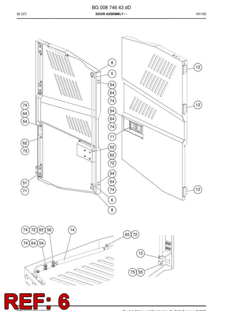 BG00971459a BG 009 714 59a Tube, Guide - Sandvik Technical Drawing