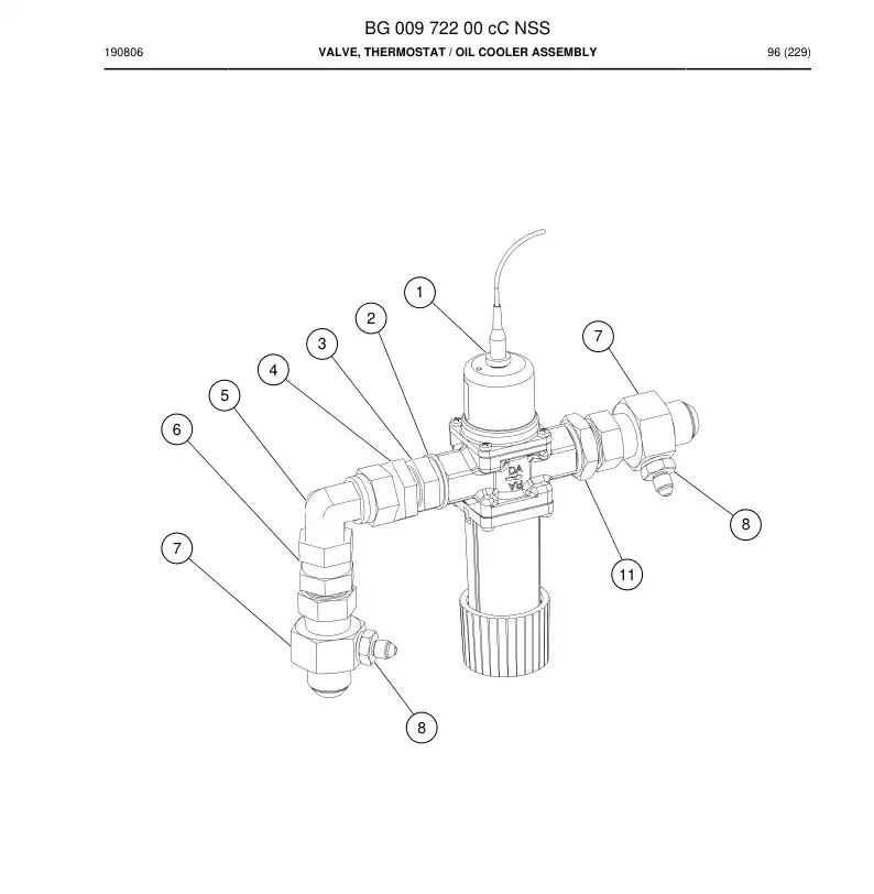 BG00972200c BG 009 722 00c Valve, Thermostat - Sandvik Technical Drawing
