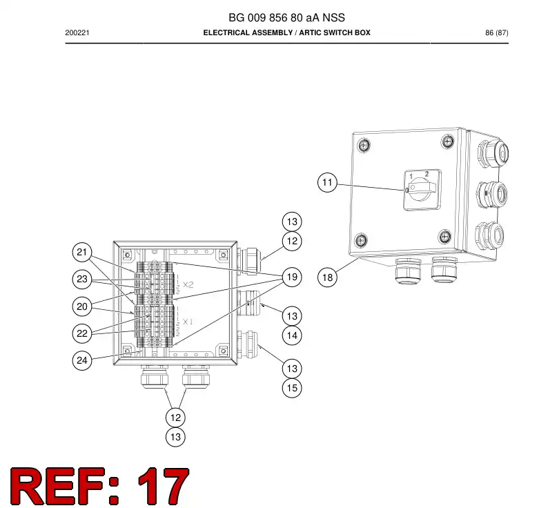 BG00973999a BG 009 739 99a Cable, Prewired Plug - Sandvik Technical Drawing