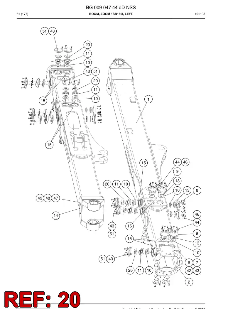 BG00974966a BG 009 749 66a Piece, Locking - Sandvik Technical Drawing