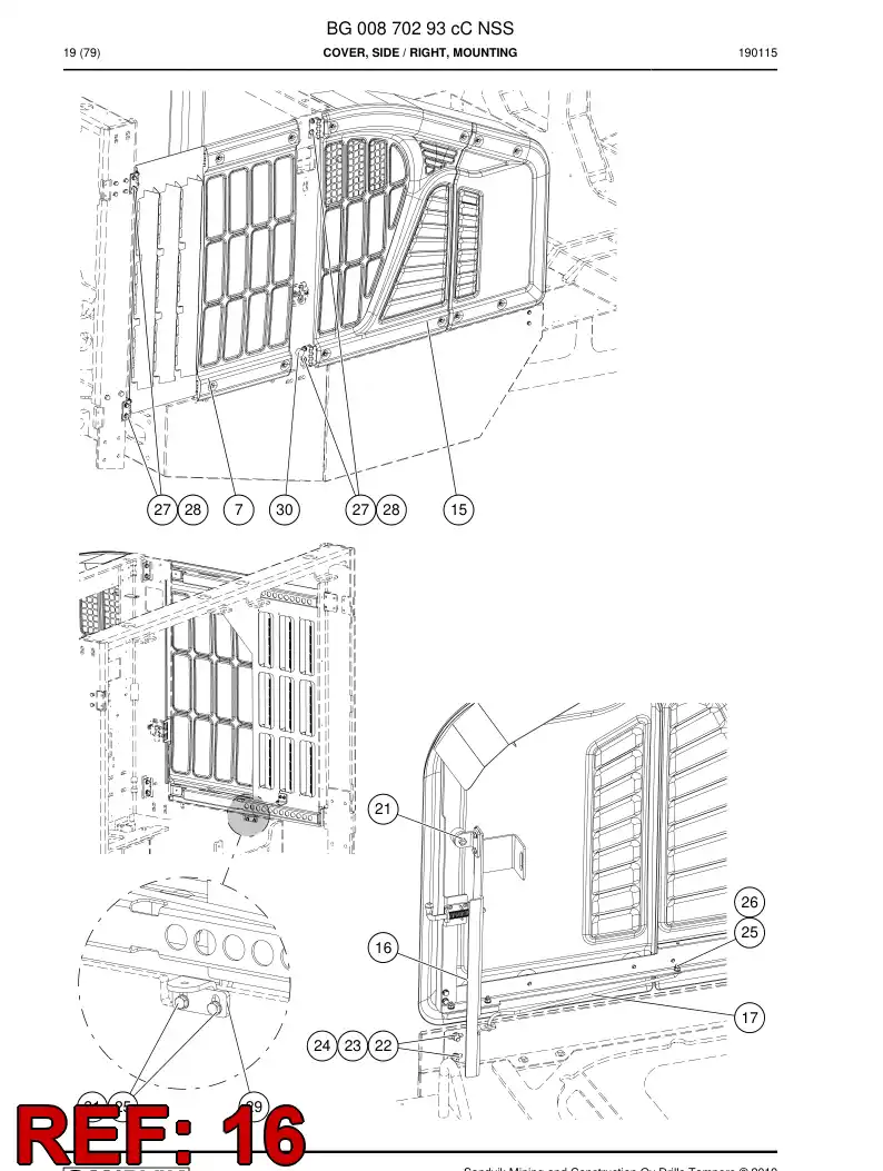 BG00975761c BG 009 757 61c Plate, Stop - Sandvik Technical Drawing