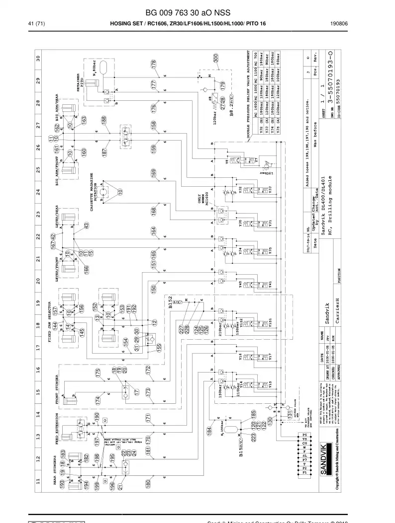 BG00976330a BG 009 763 30a Hosing Set - Sandvik Technical Drawing
