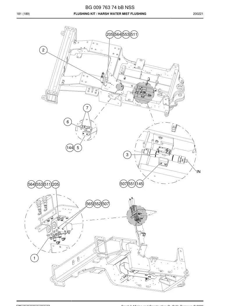 BG00976374b BG 009 763 74b Flushing Kit - Sandvik Technical Drawing