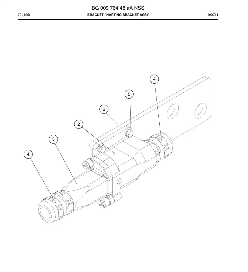 BG00976448a BG 009 764 48a Bracket - Sandvik Technical Drawing
