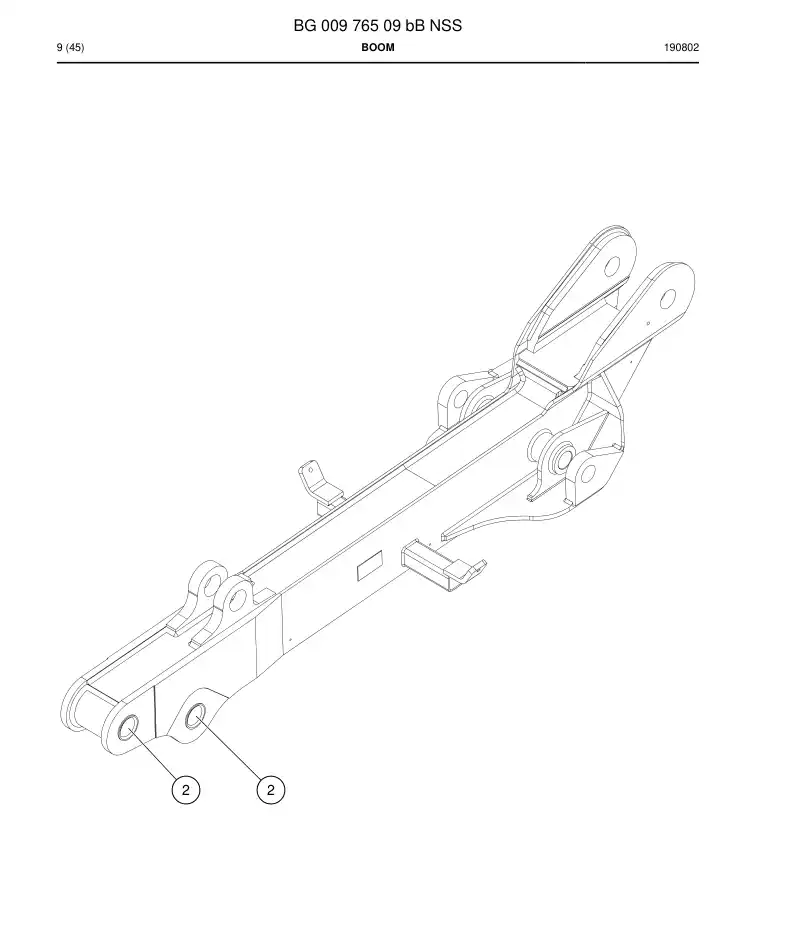 BG00976509b BG 009 765 09b Boom - Sandvik Technical Drawing
