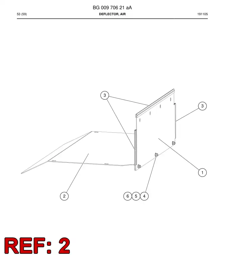 BG00978026a BG 009 780 26a Deflector, Air - Sandvik Technical Drawing