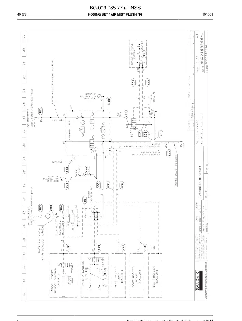 BG00978577a BG 009 785 77a Hosing Set - Sandvik Technical Drawing