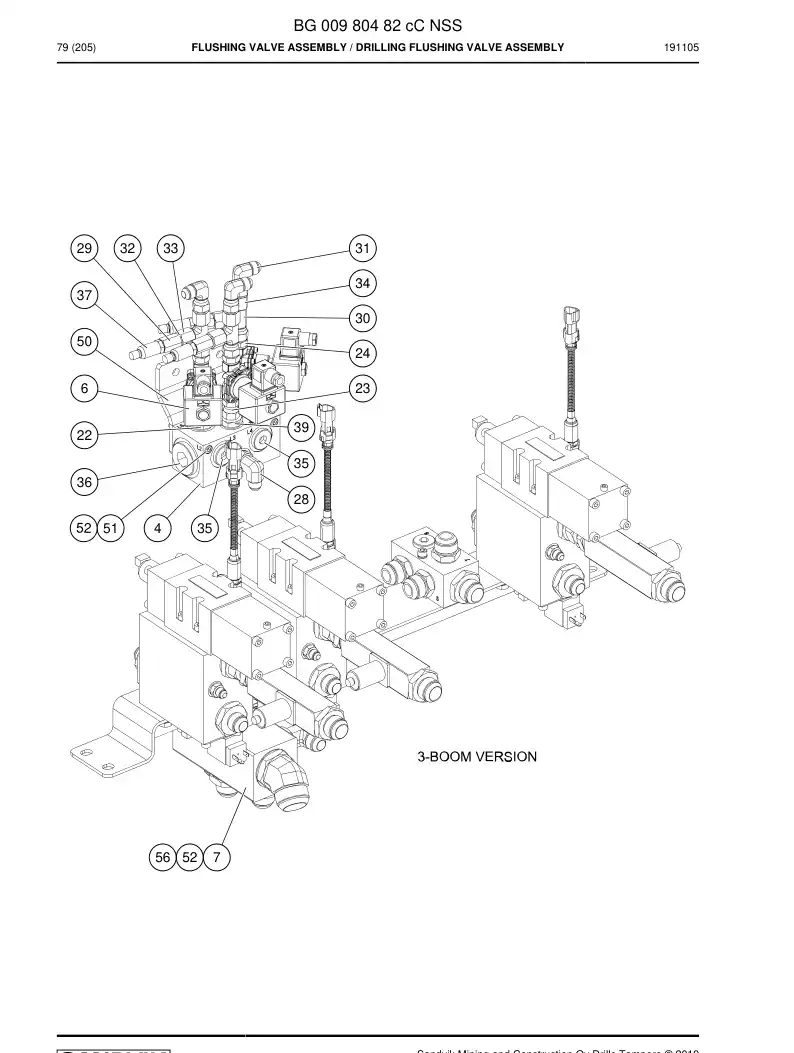 BG00980482c BG 009 804 82c Flushing Valve Assembly - Sandvik Technical Drawing
