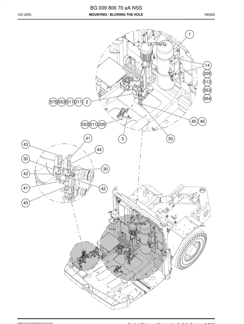BG00980670a BG 009 806 70a Mounting - Sandvik Technical Drawing